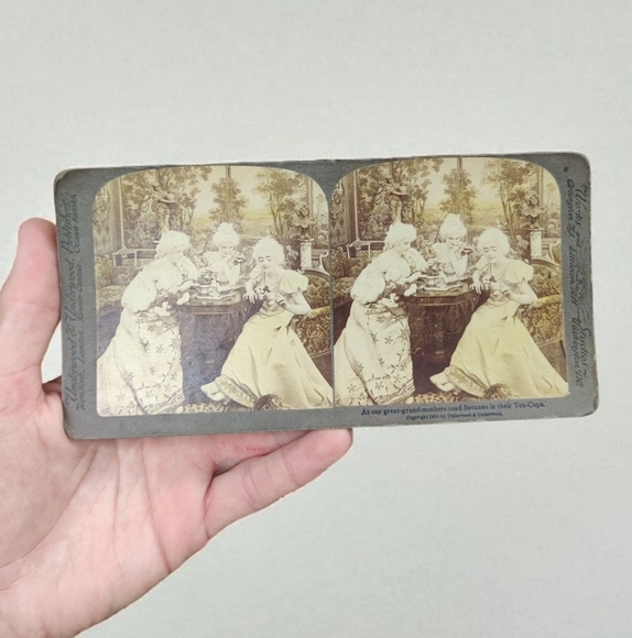 Antique Other - Victorian Photo Of Great Grandmother's Waiting Fortunes In Their Teacups